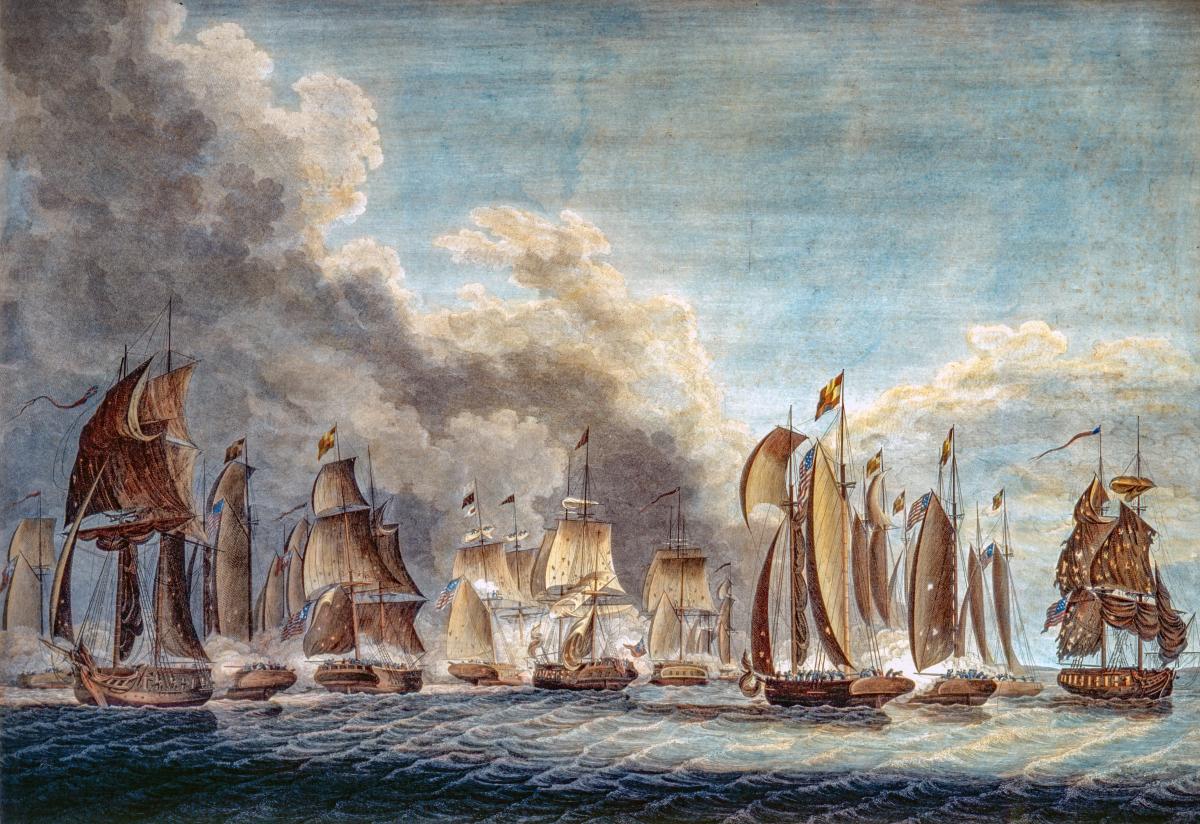Engraving of the Battle of Lake Erie