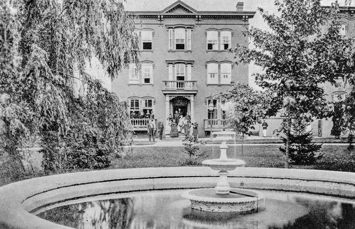 The Board House and three double sets of quarters comprised old Porter Row about where the Armory, Dahlgren Hall, now stands.