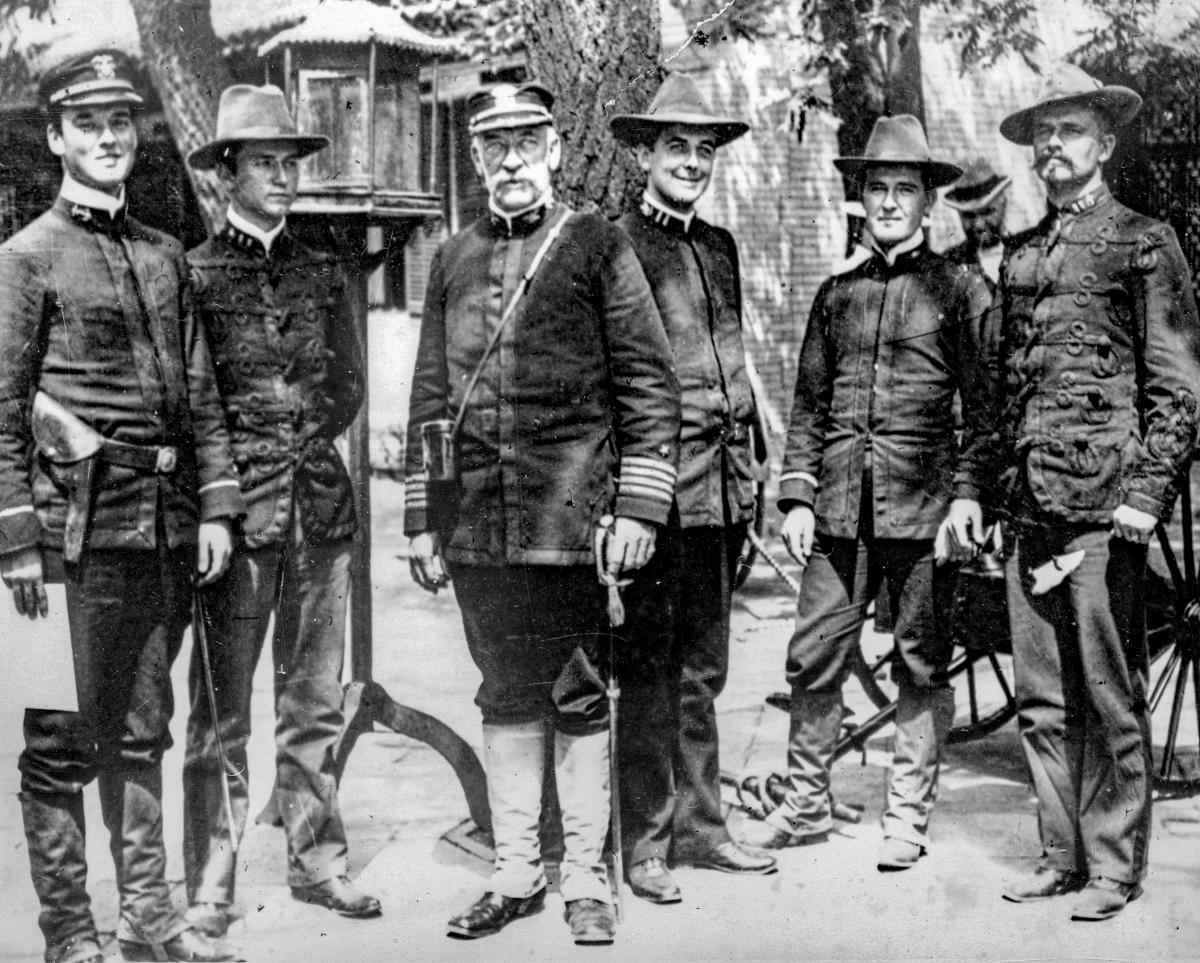 In the American Legation Compound, Pekin, shortly before the railroad was cut.