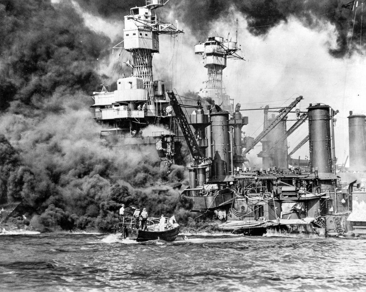 SMALL BOAT CREW RESCUES A SEAMAN SWIMMING AWAY FROM WEST VIRGINIA