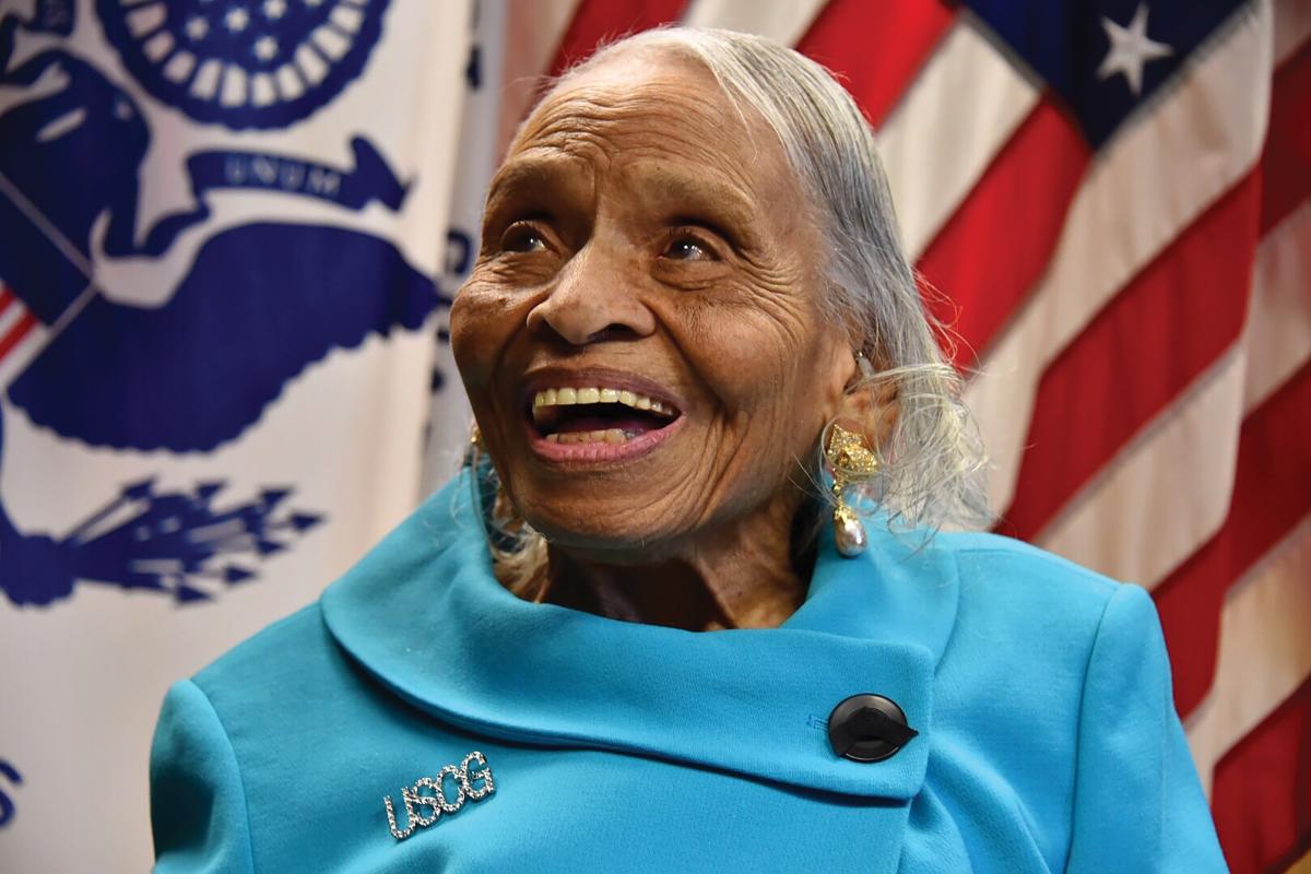 USCG-PRO-5-19 6. Dr. Olivia Hooker before a ceremony to name the galley at Coast Guard Sector New York in her honor March 12, 2015
