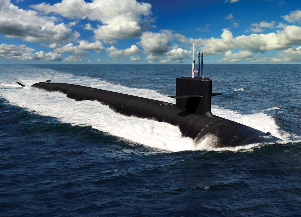 An artist’s rendering of the future Columbia-class ballistic-missile submarine, which will replace the Navy’s Ohio-class submarines.
