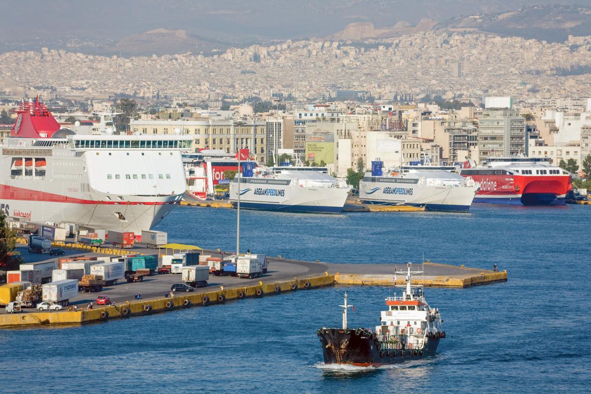 Shipping in the Port of Piraeus, Athens, Greece, Europe