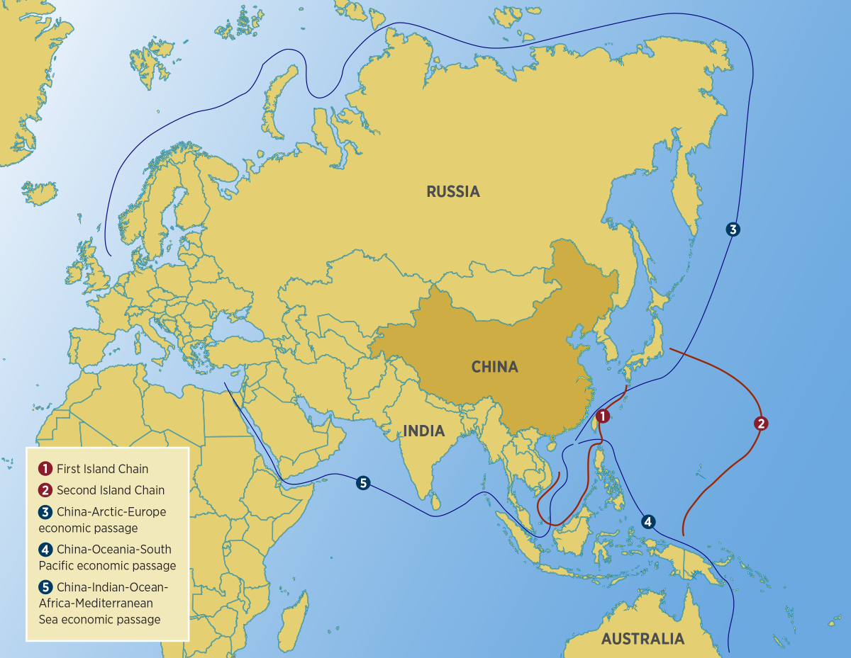 Map showing Chinese trade routes