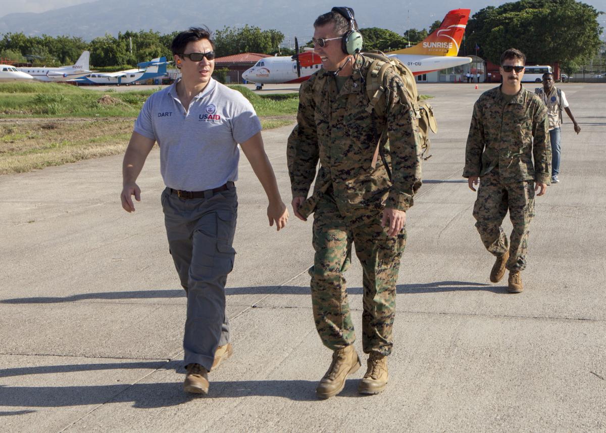 U.S. Marines work with USAID in Port-au-Prince, Haiti, in 2016
