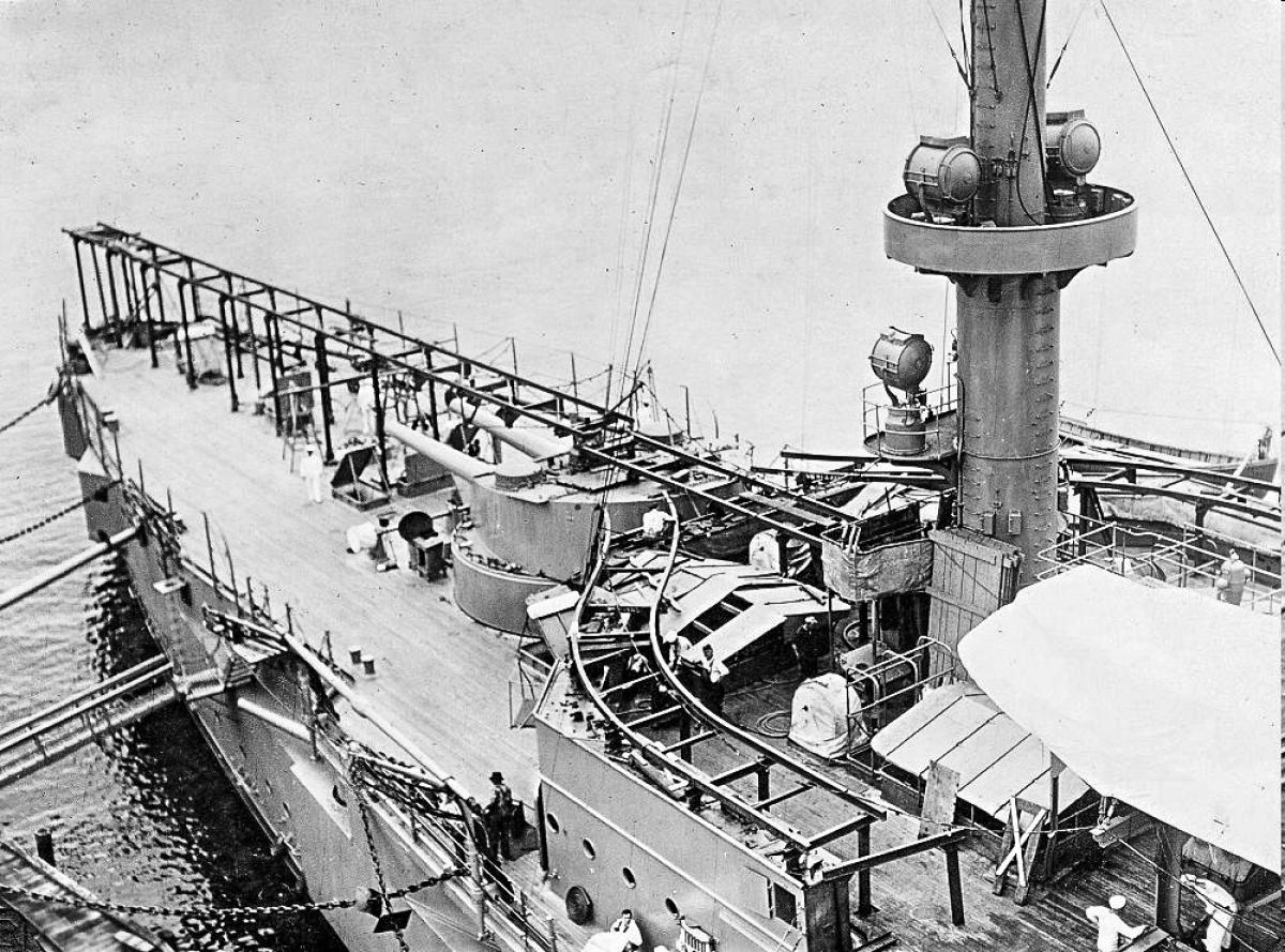 Details of first shipboard catapult U.S.S. North Carolina at Pensacola, 1915