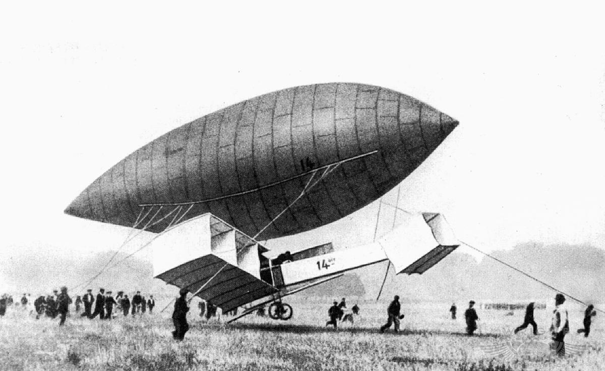 Dumont Hargrave Airplane attached to his airship, #14