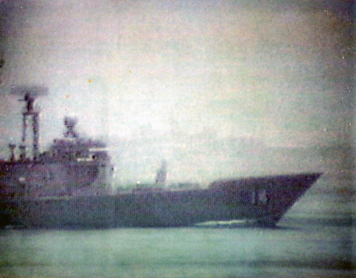 USS Sides passing the USS Elmer Montgomery