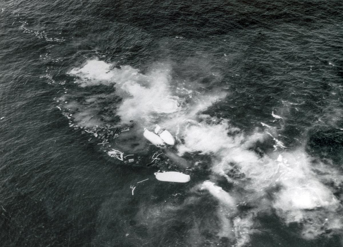 Flotsam of the Andrea Doria on the surface
