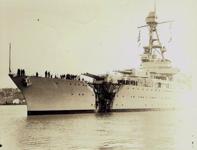 Chicago approaching the pier at Mare Island