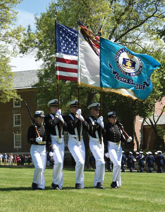 U.S. Coast Guard cadets on parade