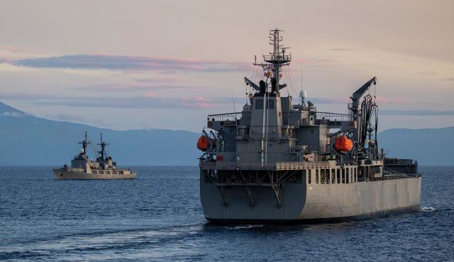 shipThe Philippine Navy ship Ramon Alcaraz sails past the fleet replenishment vessel HMAS Sirius during a March exercise. China’s theory of victory appears to envision a first strike that would effectively knock the United States out of the western Pacific, accompanied by the seizure of key maritime terrain. Economic suasion and threats of escalation might then bring U.S. allies to terms and discourage Washington from continuing the war. 