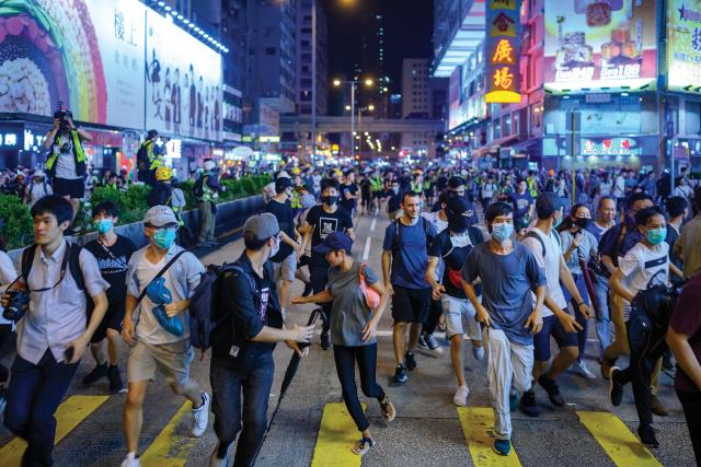 protestors in Hong Kong