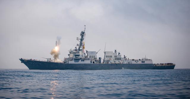 The USS Dewey (DDG-105) conducts a Tomahawk missile flight test while underway. Reported TLAM purchases over the past 20 years total about 4,500 missiles—likely not enough to endure a long  war with China.