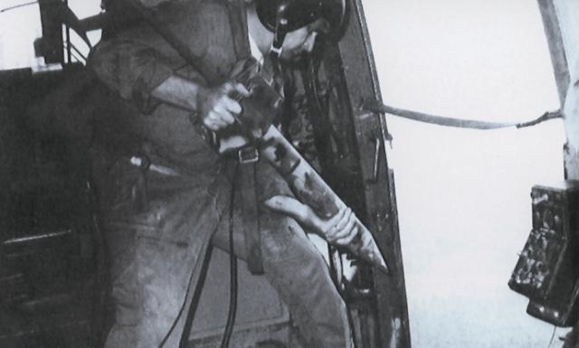In early 1968, an airman prepares to drop a top-secret sensor near Khe Sanh. Baig largely taught himself how to translate the often-confusing sensor data into targeting information. As the British-educated officer eloquently described the learning process, “We were thrown as children into the river to swim on our own.”
