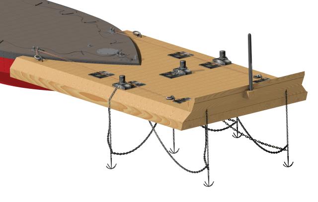 Ericsson’s Devil, as prepared for use at Charleston, replaced the “bottom scraper” and “submarine shells” with chains and grappling hooks.