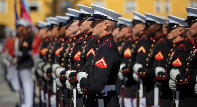 Members of the Silent Drill Team, Marine Barracks Washington,