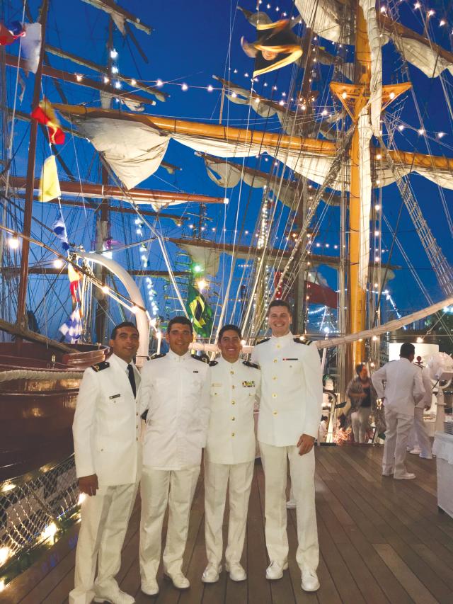 International invitees at the reception of the Mexican Navy tall ship Cuauhtémoc in Panama
