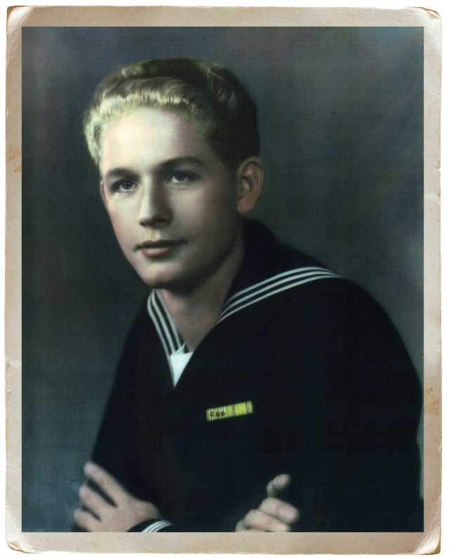 Hand-colored portrait of Radarman third Class Clarence J. Tibado