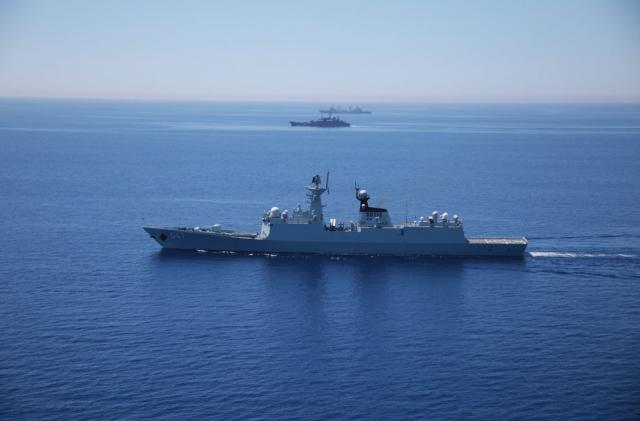 Chinese Type-054A frigate Linyi in the Mediterranean in 2015