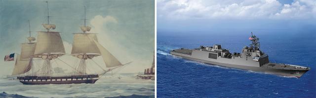 What’s old is new again: Secretary Braithwaite recently honored the Navy’s founding era by naming the forthcoming futuristic guided-missile frigate class after one of the original six U.S. frigates—the Constellation.