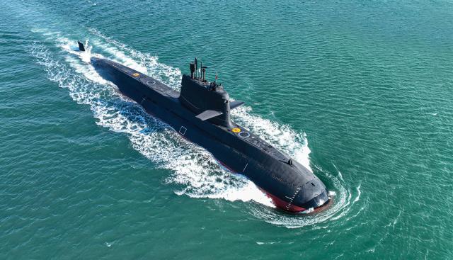 The PLAN’s submarine force consists mainly of conventionally powered diesel submarines. The Yuan-class (above) are China’s  first conventional submarines to use air-independent propulsion, which means the subs would not have to surface for air for several weeks. 