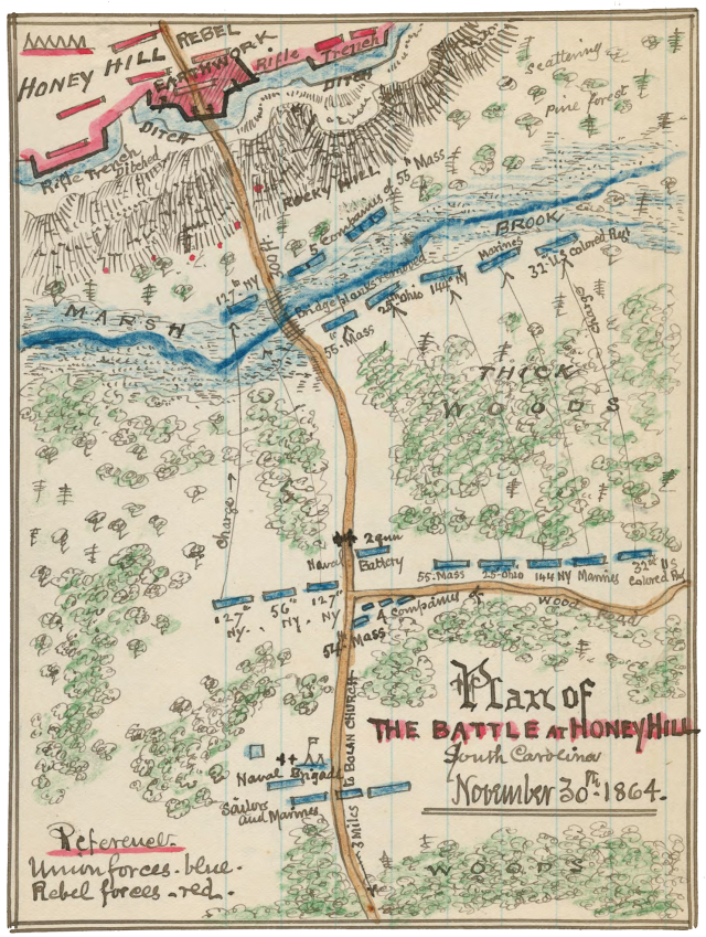 Plan of the Battle of Honey Hill, South Caolina November 30th 1864