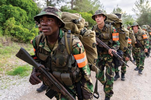 Portuguese Marines during a training exercise in November. The Portuguese Navy is conducting national and regional recruitment. Recently, regional recruitment was focused in the Azores islands.