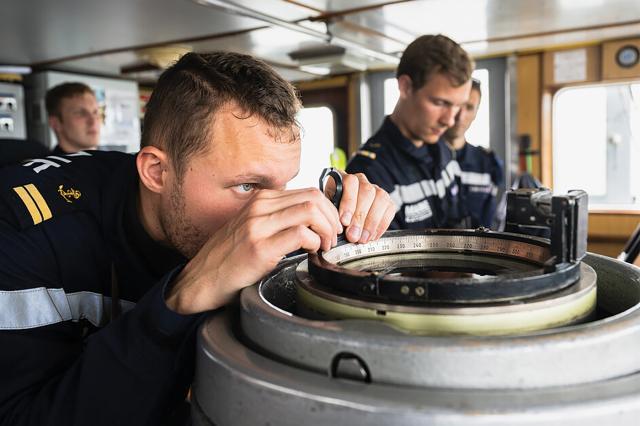 French Navy students from the Maneuvering and Navigation School complete their training as watch managers. The French Navy is constantly updating its initial training course and recruiting young people from the age of 16 to those graduating with a five-year degree—every young person must be able to find a way in.