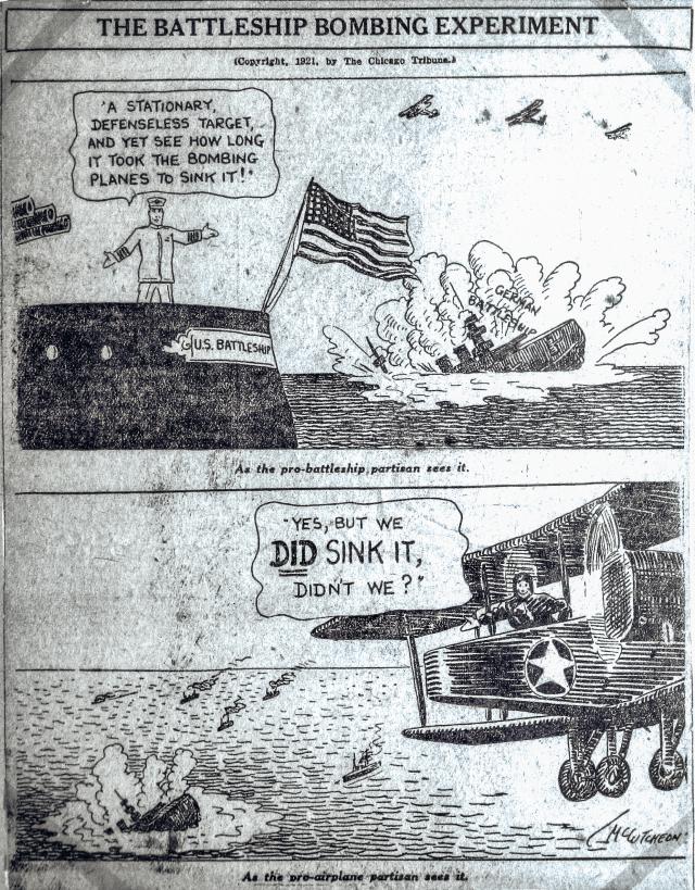 Cartoon of "The Battleship Bombing Experiment"