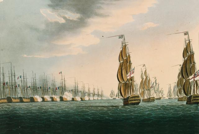 Blind pursuit finally came to a lucky conclusion when Nelson’s fleet found the French anchored at Aboukir Bay. The hunt was over, the battle begun.