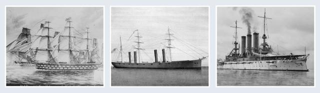 Sails on vessels such as the USS North Carolina