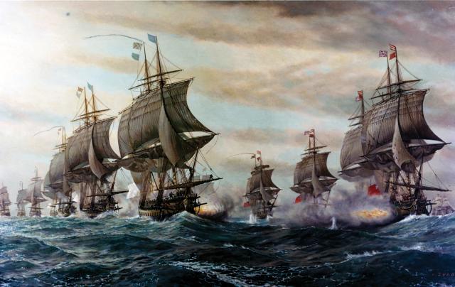 Battle of the Virginia Capes, 5 September 1781, by Vladimir Zveg.