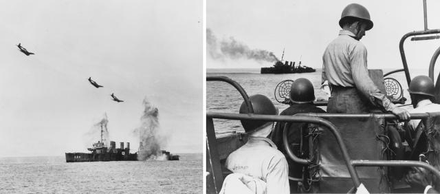 During the sinking exercise, the ex-Stewart withstood rocket attacks from above and gunfire from the USS PC-799; the “stubborn old ‘can’ . . . held out 15 minutes before she dipped forever under the waters.”