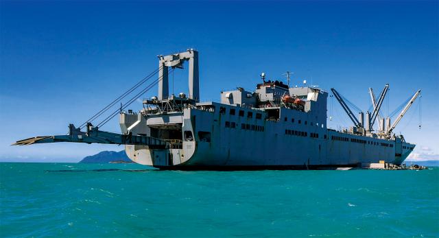 In July 2023, M/V Maj. Bernard F. Fisher operated off the coast of Bowen, Australia, demonstrating joint logistics over-the-shore during Exercise Talisman Sabre, the largest U.S.-Australia bilateral military exercise. With multinational participation, the exercise advances a free and open Indo-Pacific by strengthening relationships and interoperability among key allies. 