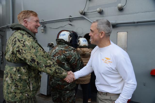 Admiral James Foggo on board the USS Harry S. Truman (CVN-75) in December 2019. 
