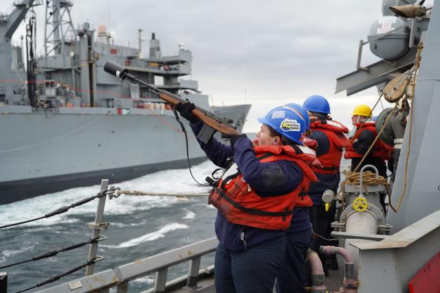 Underway replenishment on board the USS Porter (DDG-78)