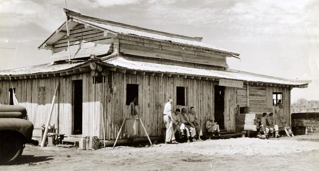 The Pagoda building at Henderson Field was captured by Marines in August 1941. For several months, it served as Flight Ops for Marine Corps and Navy pilots flying from the field. Many expeditionary airfields on islands in the Southwest Pacific became “unsinkable aircraft carriers.” 