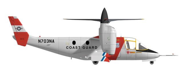 The XV-15 in Coast Guard colors.