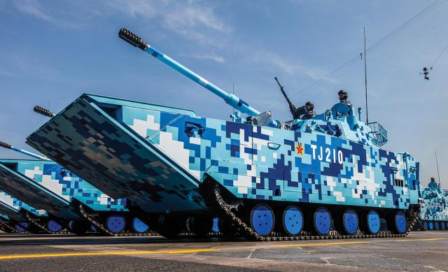 To get assault troops ashore, the PLANMC has both helicopters and Type 05 amphibious infantry fighting vehicles with a 30-mm cannon.