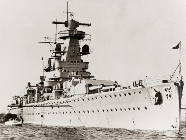 The famed German pocket battleship Admiral Graf Spee, pictured here circa 1936–37, blazed a trail of ship captures before meeting her end at the outset of World War II, but she took her first prize during the Spanish Civil War.
