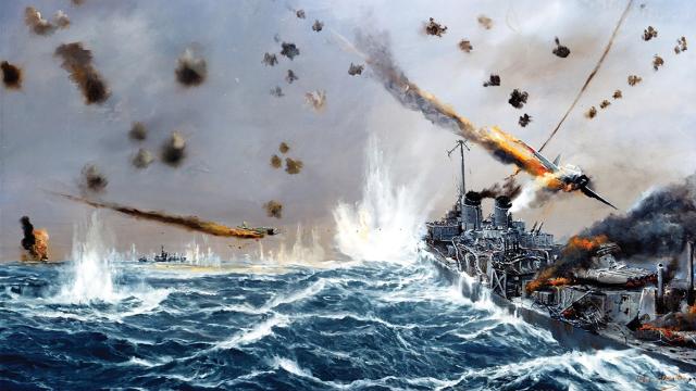 Battle of Okinawa painting