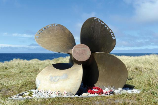 The Atlantic Conveyor Memorial on East Falkland Island