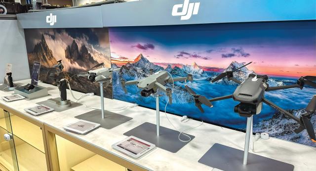 Commercial-off-the-shelf drones—such as these DJI UAVs at a store in Florida—are readily available and easily programmable, presenting a threat to U.S. military platforms and installations at home as well as abroad.
