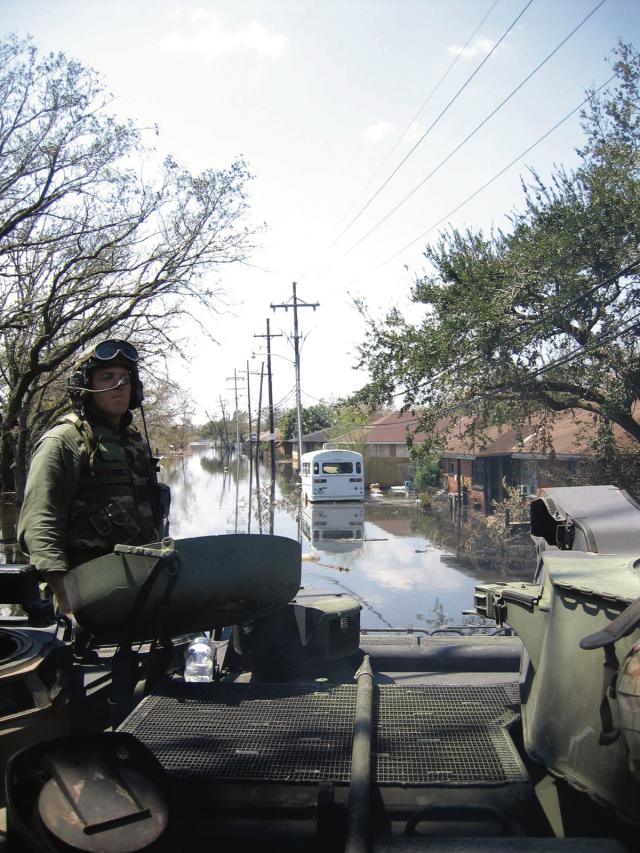 Marine during Hurricane Katrina