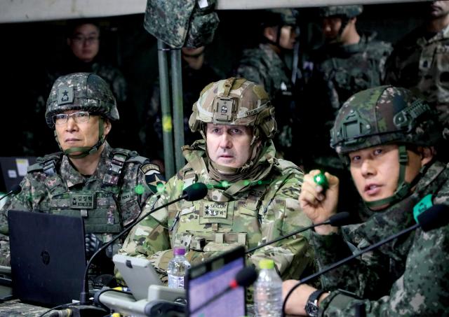 U.S. and Korean commanders lead the functional components subordinate to the U.S./South Korean Combined Forces Command. Here, Major General William “Hank” Taylor, Commanding General, 2nd Infantry Division/Republic of Korea–U.S. Combined Division and Brigadier General Jeong Hyeok Kim, Deputy Commanding General-ROK, visit a training site during Freedom Shield 24. 