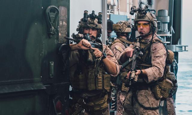 Marines onboard ship