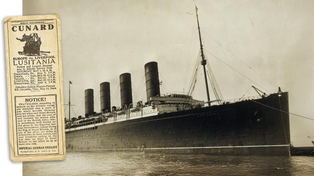 The Lusitania was a passenger liner launched by the Cunnard Line in 1906. She was known for her speed and luxury. 