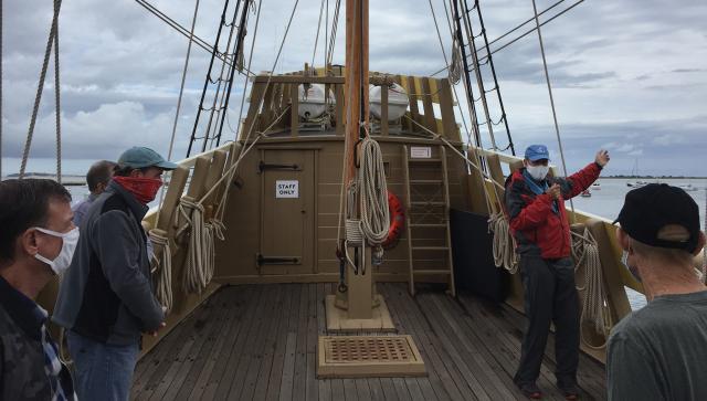The narrow decks of the 106-foot vessel may come as a surprise to some visitors. 