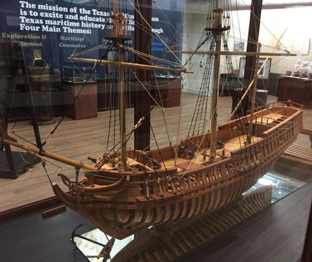 This model of La Belle is the centerpiece of a major exhibit about La Salle’s 1680s expedition to the Gulf Coast.